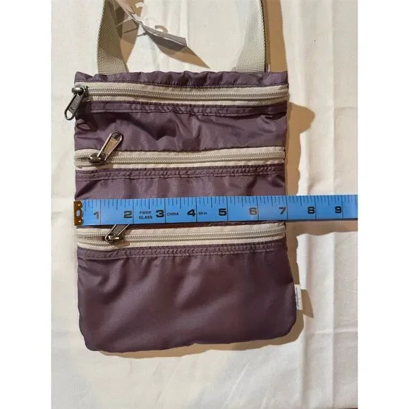 Eddie Bauer Unisex Purple Crossbody Travel Bag Adjustable Strap - Picture 3 of 9